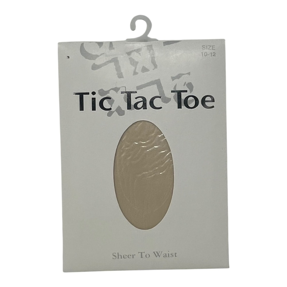 Tic Tac Toe Sheer Tights Girls Size 10-12 Nude Tan Formal Dress Hosiery